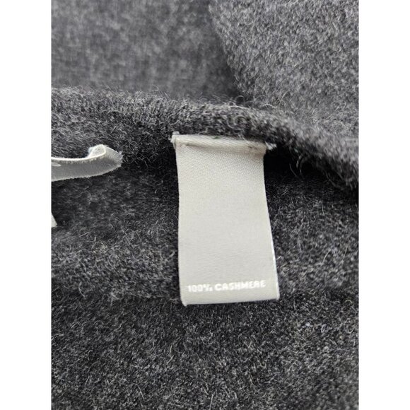 Neiman Marcus Cashmere Shawl Womens One Size Charcoal Grey Cape - Picture 6 of 7
